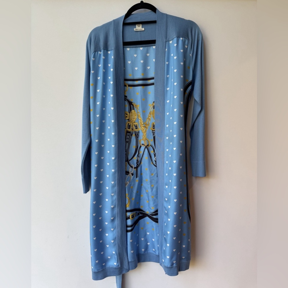 Hermes Long Twillaine Jungle Love cardigan featured inGreen Jungle Love Pattern